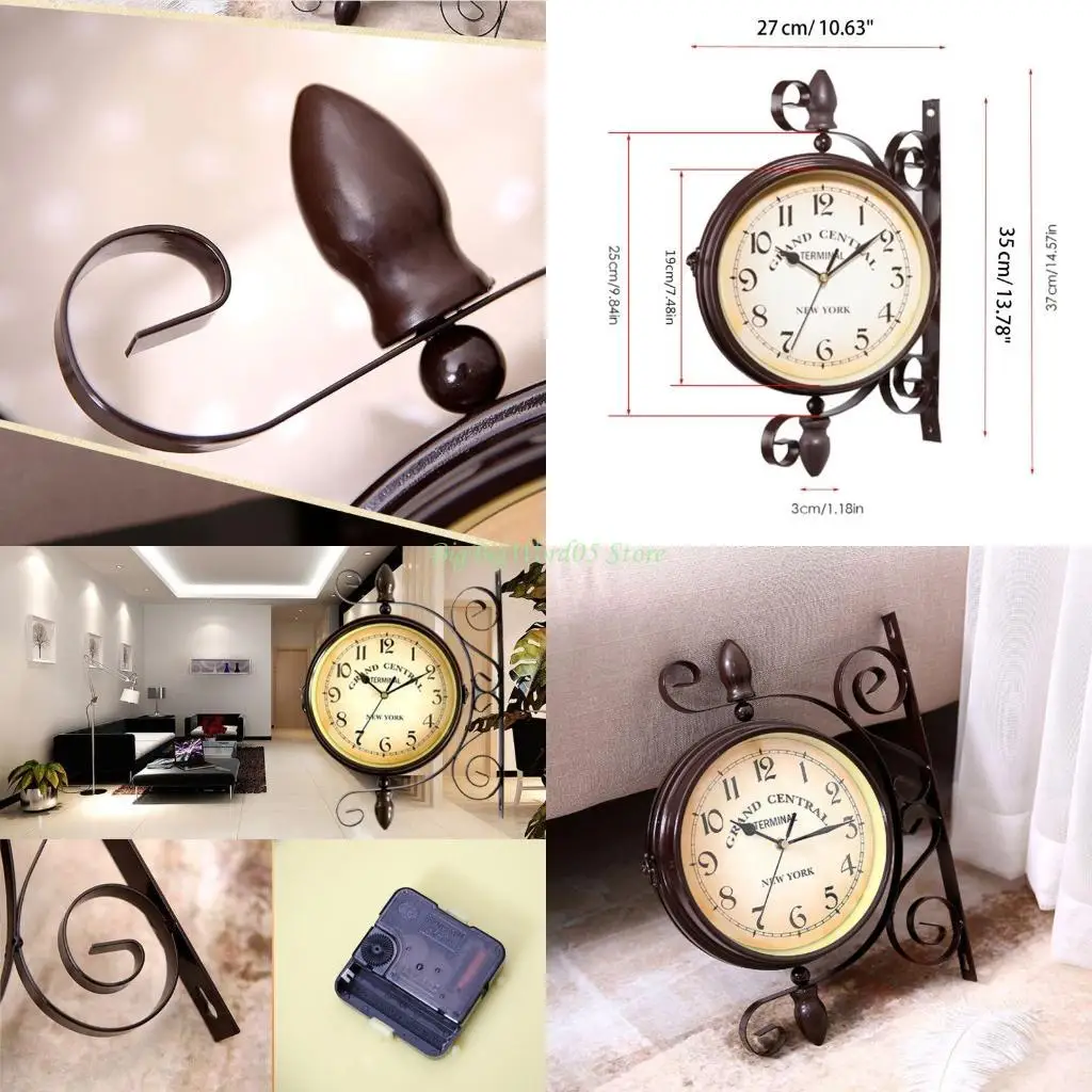 24TE новые винтажные часы в европейском стиле, инновационные модные двухсторонние настенные часы
24TE новые винтажные часы в европейском стиле, инновационные модные двухсторонние настенные часы