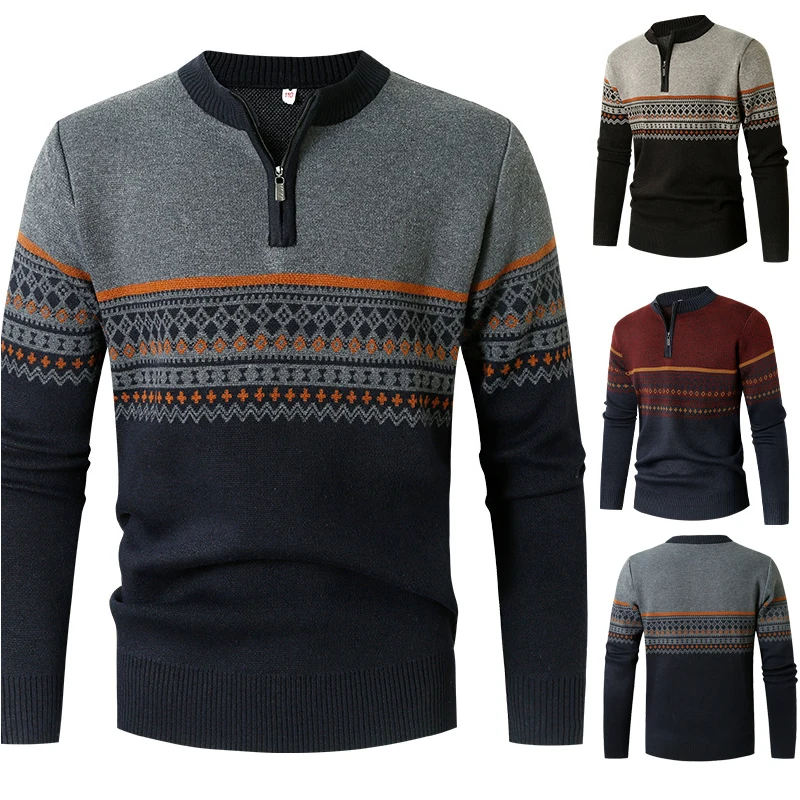 Winter Fashion Mens Knitted Sweater Zipper Casual Pullover O-Neck Loose Striped Mens Jumper Mens Clothing
Winter Fashion Mens Knitted Sweater Zipper Casual Pullover O-Neck Loose Striped Mens Jumper Mens Clothing