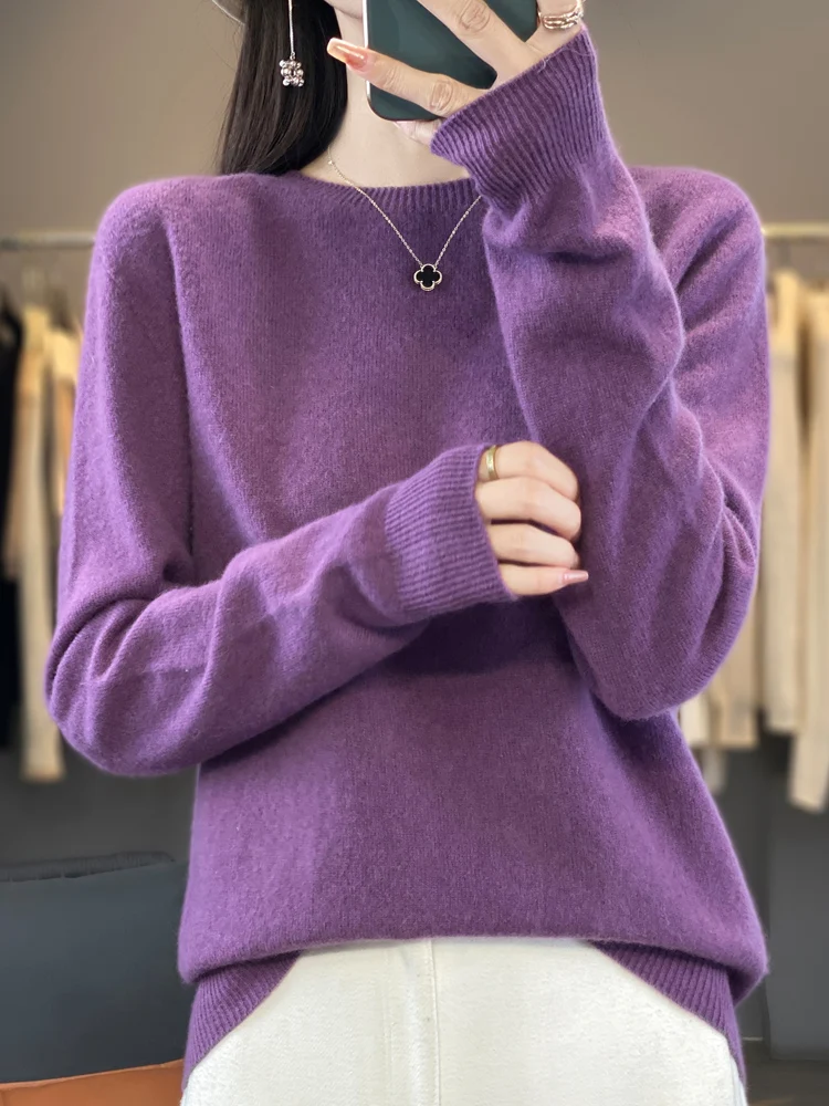 Chic Preppy Style O-Neck 100% Merino Wool Casual Basic Soft Warm Women's Pullovers Pure Color Sweater Regular Fit Tops
Chic Preppy Style O-Neck 100% Merino Wool Casual Basic Soft Warm Women's Pullovers Pure Color Sweater Regular Fit Tops