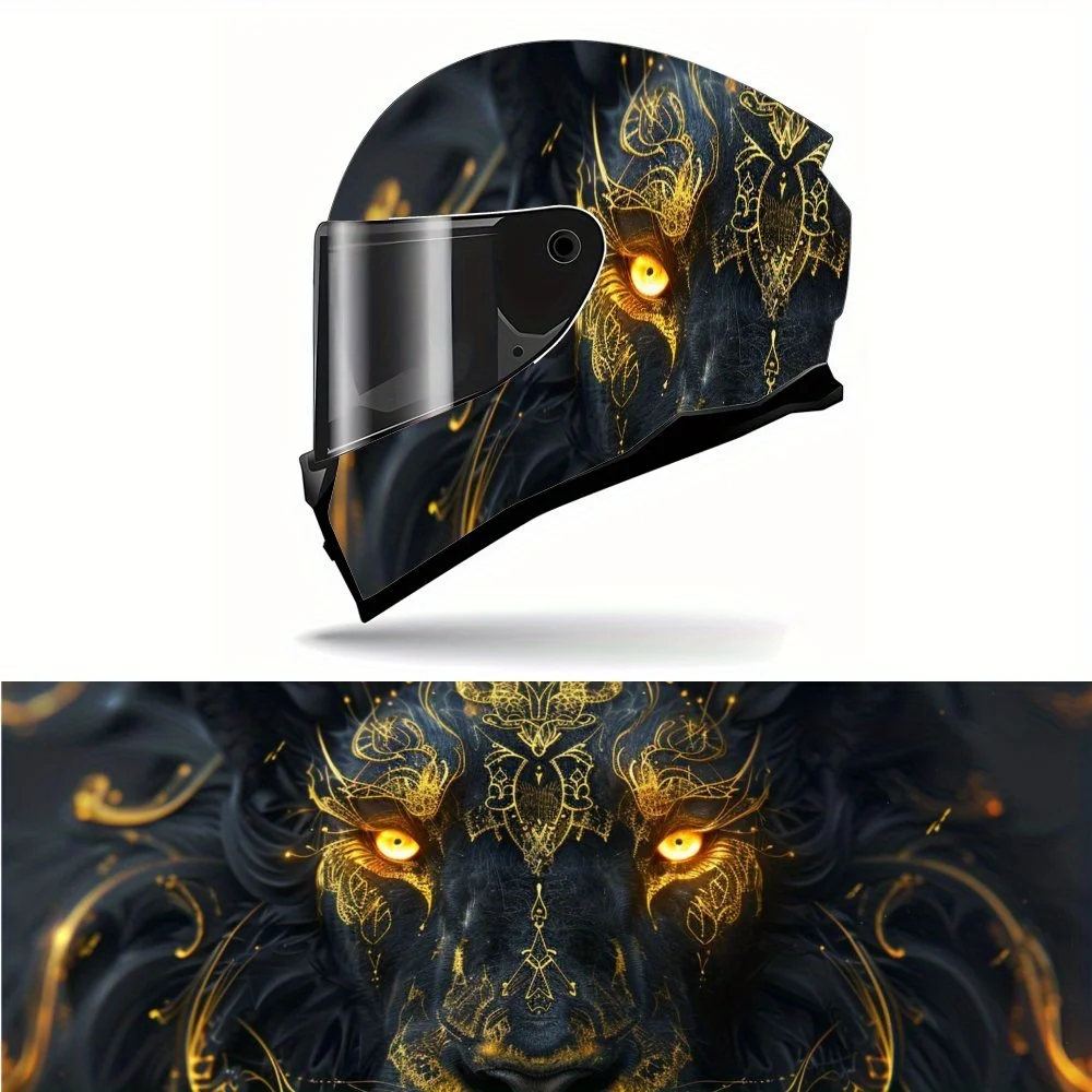 Black Gold Lion King Style Motorcycle Vinyl Wraps Helmet Decal, Helmet Sticker, Self-adhesive Waterproof Helmet Decoration, Uni
Black Gold Lion King Style Motorcycle Vinyl Wraps Helmet Decal, Helmet Sticker, Self-adhesive Waterproof Helmet Decoration, Uni