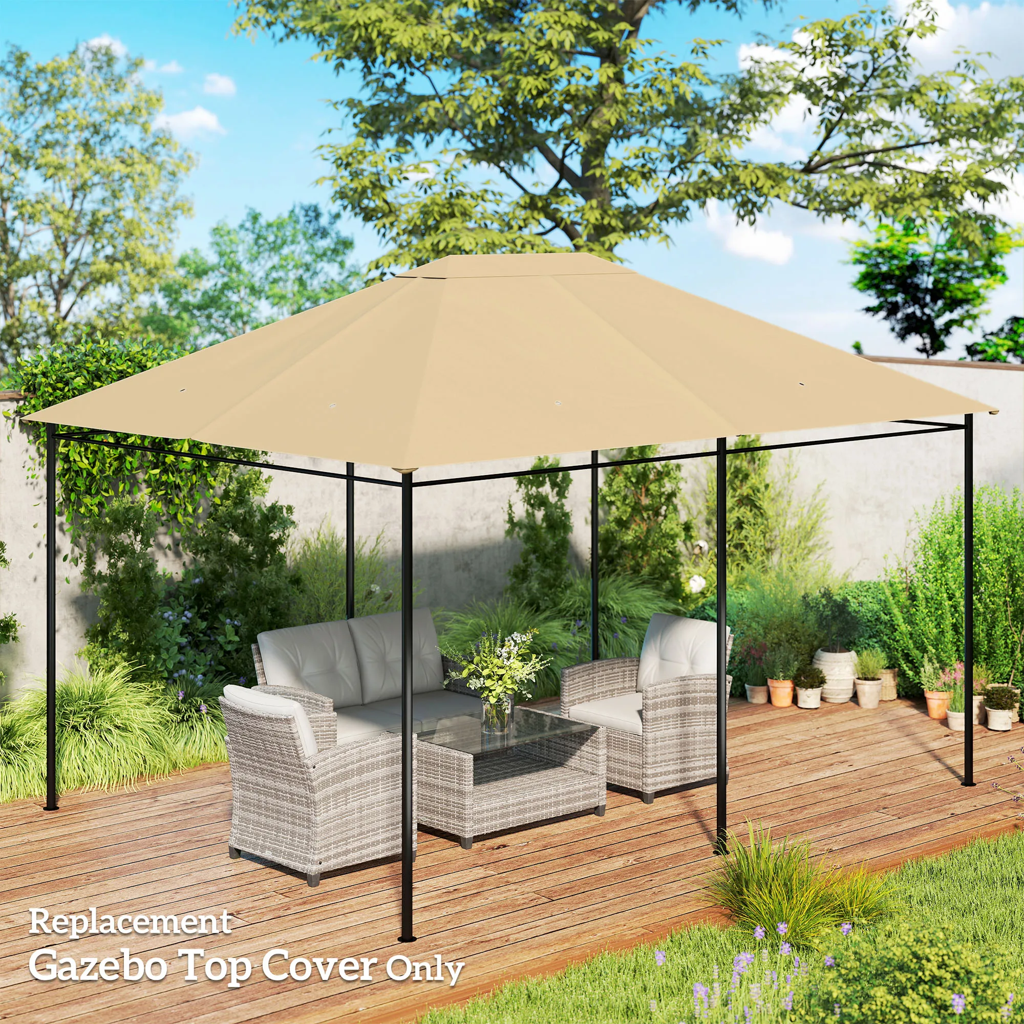 10 x 13 Gazebo Canopy Replacement Roof for 84C-116, Khaki
10 x 13 Gazebo Canopy Replacement Roof for 84C-116, Khaki