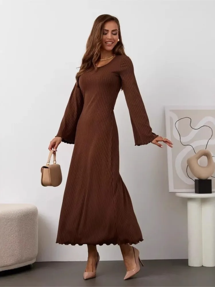 Leace-up Dress Vestidos Dresses 2025 Woman Vestido Femininos Flared Sleeves Fungus Side Solid Color All-match Simple Style Slim
Leace-up Dress Vestidos Dresses 2025 Woman Vestido Femininos Flared Sleeves Fungus Side Solid Color All-match Simple Style Slim
