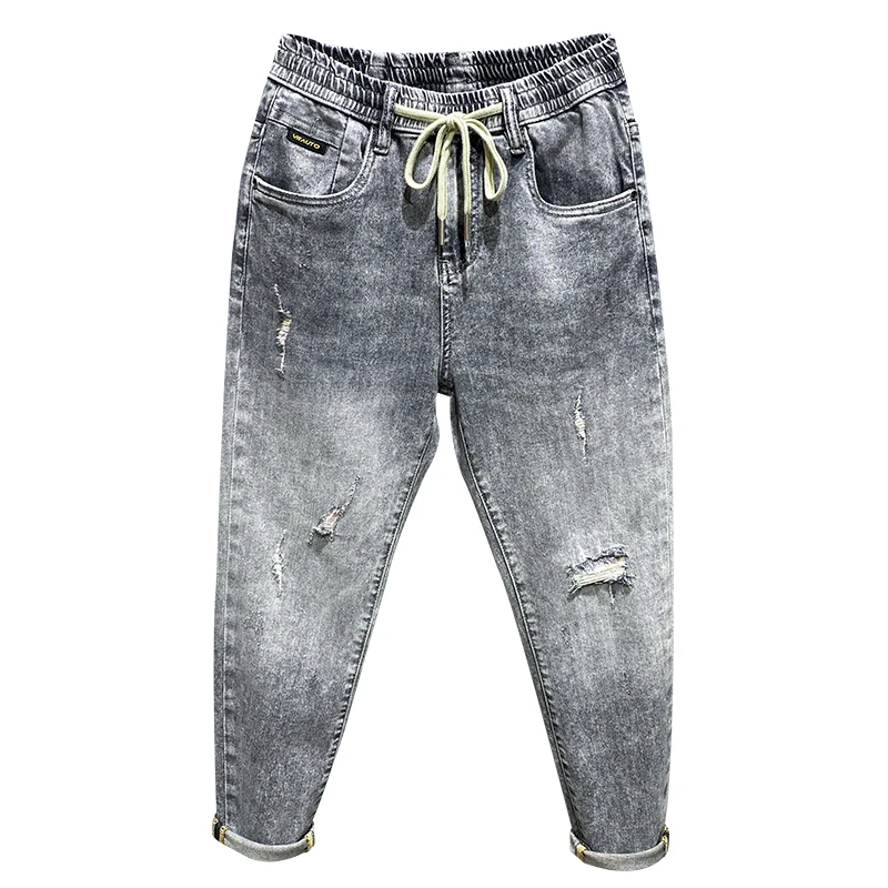 Mens Ripped Jeans Grey Stretch Distressed Broken Holes Streetwear Cropped Pants Denim Jeans Elastic Waist and Baggy Leg Hip Hop
Mens Ripped Jeans Grey Stretch Distressed Broken Holes Streetwear Cropped Pants Denim Jeans Elastic Waist and Baggy Leg Hip Hop