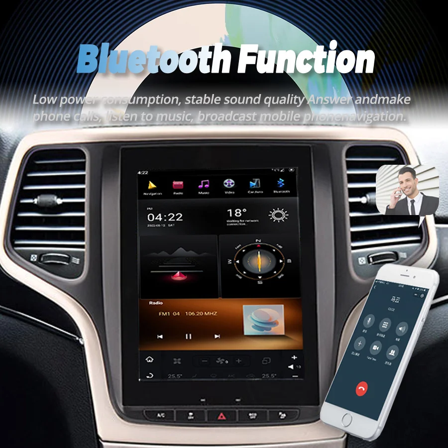 Автомагнитола для Jeep Grand Cherokee Laredo 2015 Tesla с вертикальным экраном, радио, GPS, Android 11, автомобильный мультимедийный видеоплеер, беспроводной Carplay
Автомагнитола для Jeep Grand Cherokee Laredo 2015 Tesla с вертикальным экраном, радио, GPS, Android 11, автомобильный мультимедийный видеоплеер, беспроводной Carplay