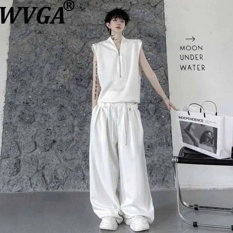 WVGA 2026 Spring Summer New Men Fashion Solid Color Shoulder Patch Zipper Vest Niche Chic Casual Pants Two Pieces Set Ins W25022
WVGA 2026 Spring Summer New Men Fashion Solid Color Shoulder Patch Zipper Vest Niche Chic Casual Pants Two Pieces Set Ins W25022
