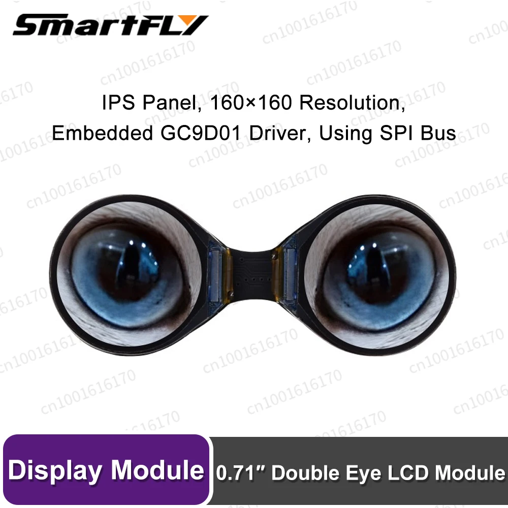 Waveshare 0.71inch Double Eye Round LCD Display Module, 160×160 Resolution, SPI, 65K Colors LCD Display for ESP32 / Arduino
Waveshare 0.71inch Double Eye Round LCD Display Module, 160×160 Resolution, SPI, 65K Colors LCD Display for ESP32 / Arduino