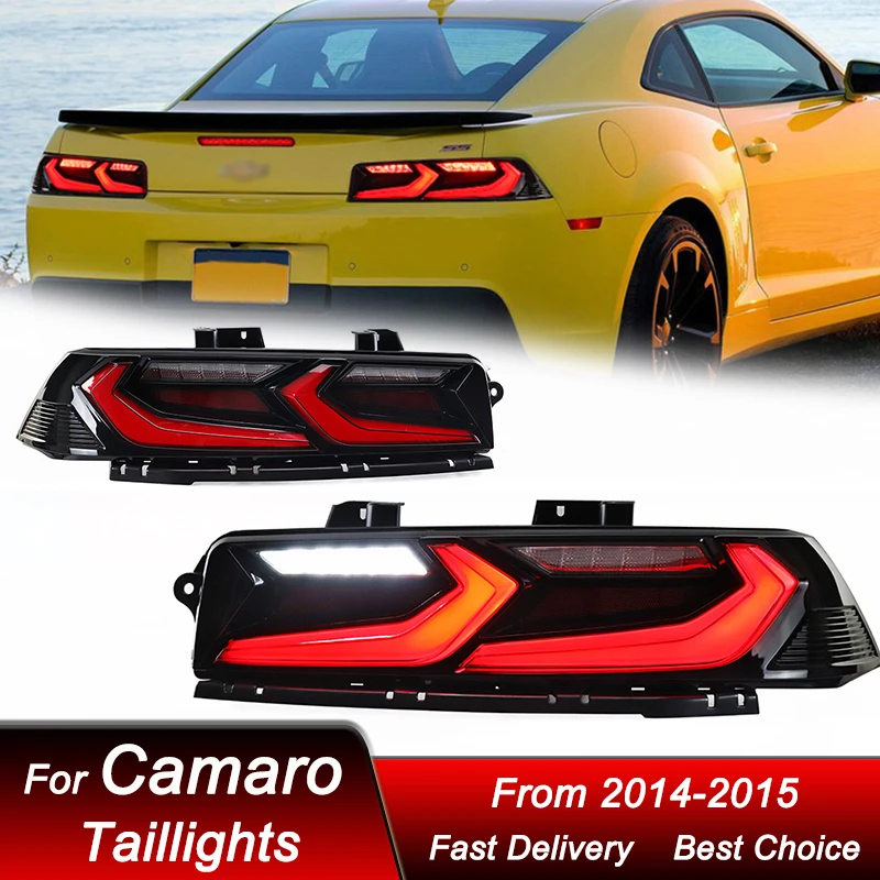 Автомобильные задние фонари для Chevrolet Camaro C8 2014-2015, новый стиль, полный светодиодный, динамический сигнал поворота, задний фонарь в сборе
Автомобильные задние фонари для Chevrolet Camaro C8 2014-2015, новый стиль, полный светодиодный, динамический сигнал поворота, задний фонарь в сборе