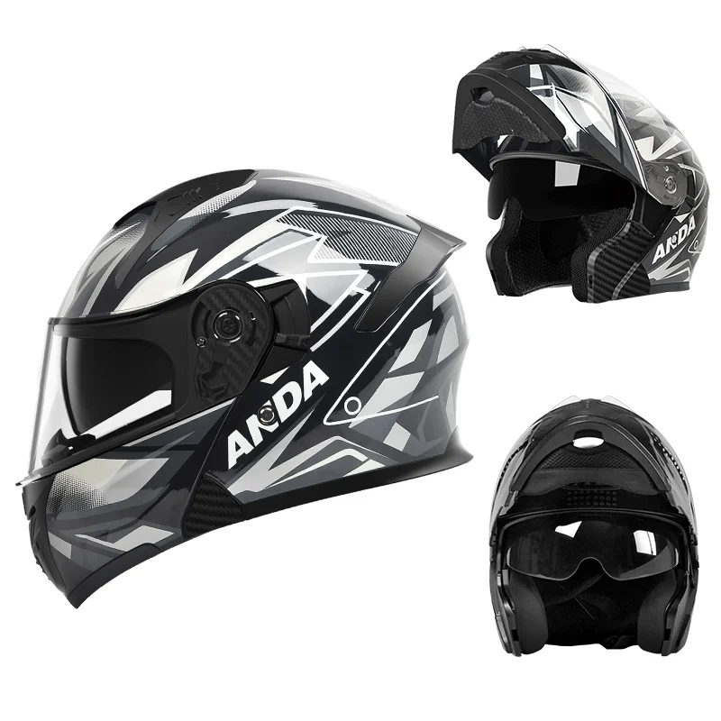 Wholesale High Quality Open Face Motorcycle Helmet with Dual Visor Crash-Resistant ABS Motocross Riding AD Motorcycle Helmets
Wholesale High Quality Open Face Motorcycle Helmet with Dual Visor Crash-Resistant ABS Motocross Riding AD Motorcycle Helmets