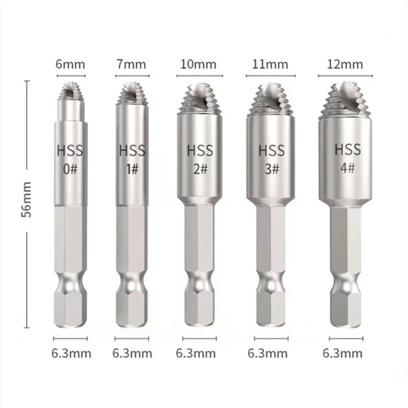 5pcs/set Damaged Screw Extractor Drill Bit Set Stripped Broken Screw Bolt Extractor Remover Easily Take Out Demolition Tools
5pcs/set Damaged Screw Extractor Drill Bit Set Stripped Broken Screw Bolt Extractor Remover Easily Take Out Demolition Tools