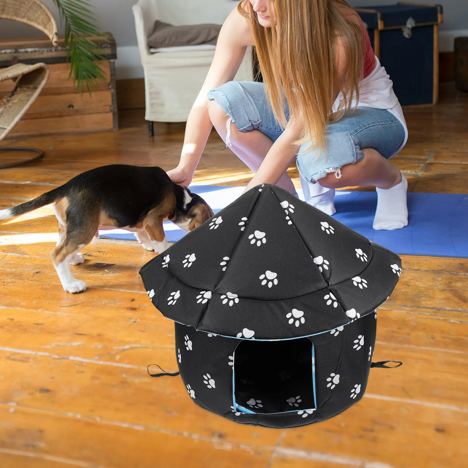 M size Black White Cat House Waterproof Oxford Fabric Warm Dog Kennel Cat Nest Pet Bed Stay Safe
M size Black White Cat House Waterproof Oxford Fabric Warm Dog Kennel Cat Nest Pet Bed Stay Safe