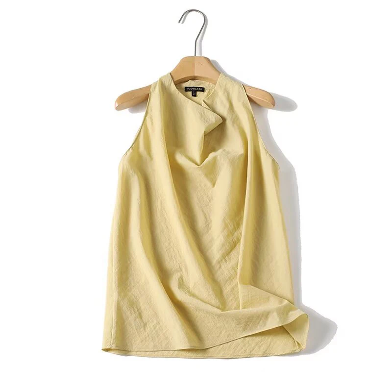 Commuting Style Swinging Collar Sleeveless Tops Women Summer Casual & Office Blouse
Commuting Style Swinging Collar Sleeveless Tops Women Summer Casual & Office Blouse