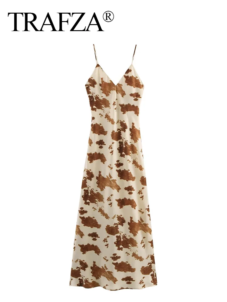 TRAFZA Woman Fashion Evening Sling Dress 2025 Summer Women Printed Midi Dresses Back Zipper V-Neck Sleeveless Backless Dresses
TRAFZA Woman Fashion Evening Sling Dress 2025 Summer Women Printed Midi Dresses Back Zipper V-Neck Sleeveless Backless Dresses
