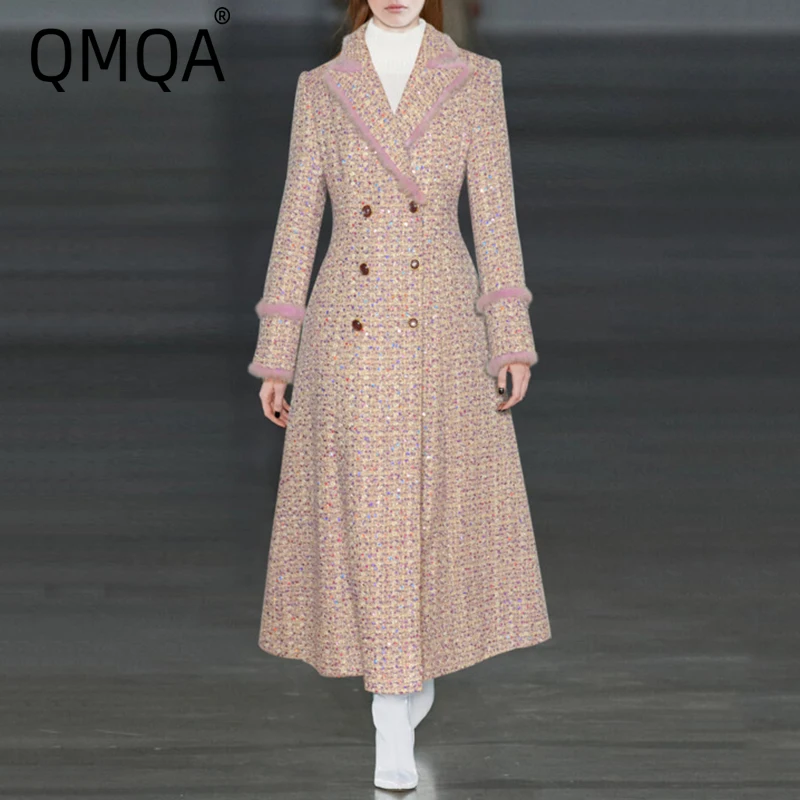 QMQA Fashion Women's Fur Collar Patchwork Double Breasted Outerwear Long Sleeve Thicken Winter Tweed Jacket Coat Clothing 1A973
QMQA Fashion Women's Fur Collar Patchwork Double Breasted Outerwear Long Sleeve Thicken Winter Tweed Jacket Coat Clothing 1A973