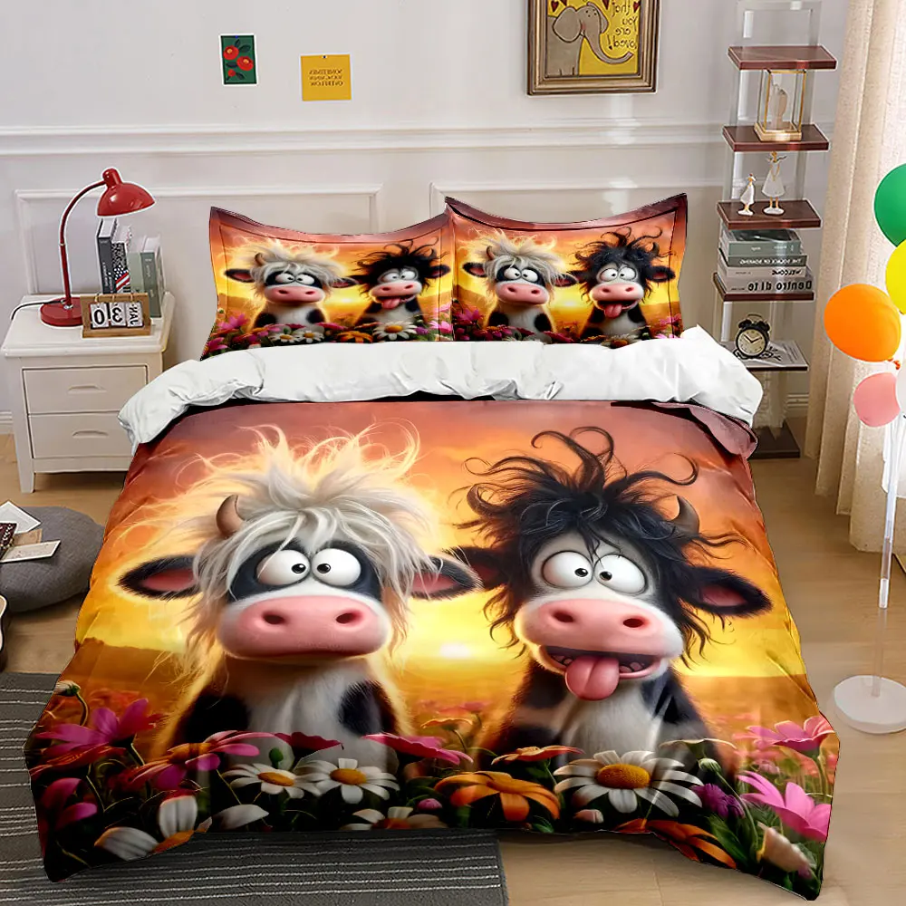 Cartoon cows and flowers. Print Bedding Set 1 Duvet Cover 2 Pillowcases for Adult and Children Luxury Gift Full Size
Cartoon cows and flowers. Print Bedding Set 1 Duvet Cover 2 Pillowcases for Adult and Children Luxury Gift Full Size
