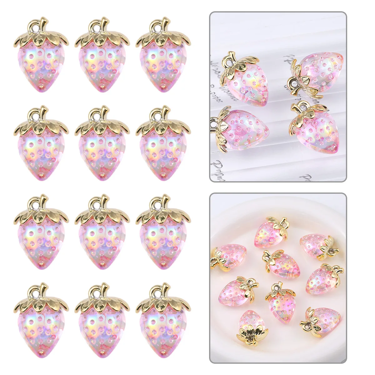 5/10pcs Transparent Pink Color 19x30mm Strawberry Acrylic Charms Iridescent Pendant for DIY Jewelry Making Necklace Accessories
5/10pcs Transparent Pink Color 19x30mm Strawberry Acrylic Charms Iridescent Pendant for DIY Jewelry Making Necklace Accessories