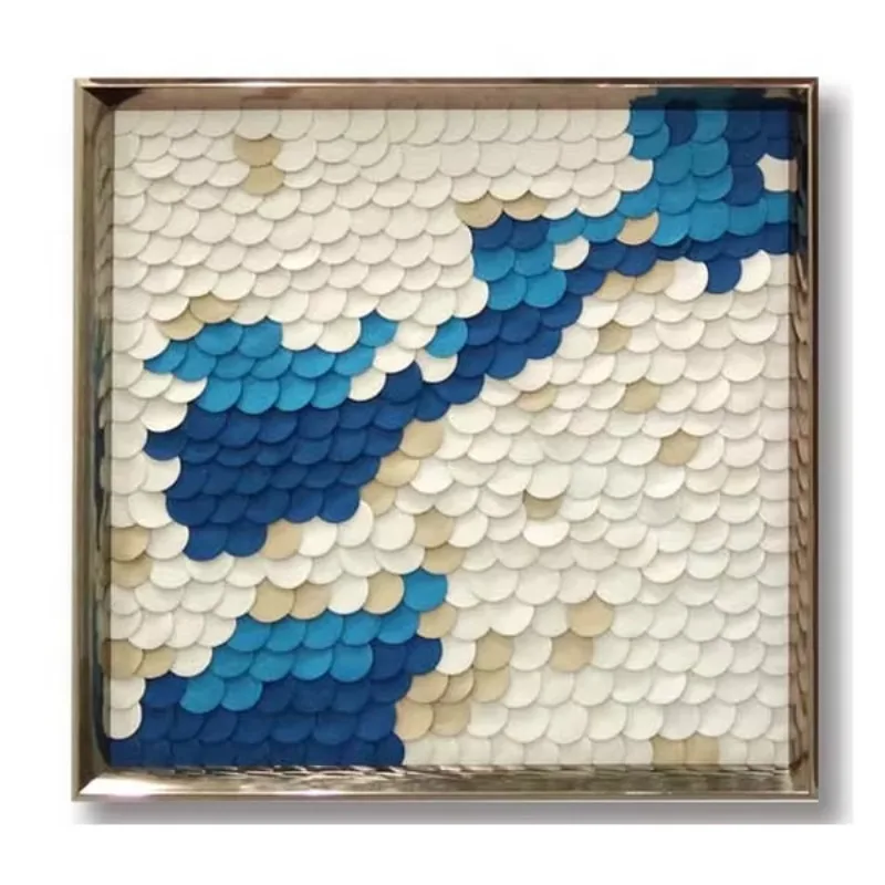 4 Panels Of 3D Paper Artwork Blue And Cream-coloured Painting For Dining Room
4 Panels Of 3D Paper Artwork Blue And Cream-coloured Painting For Dining Room