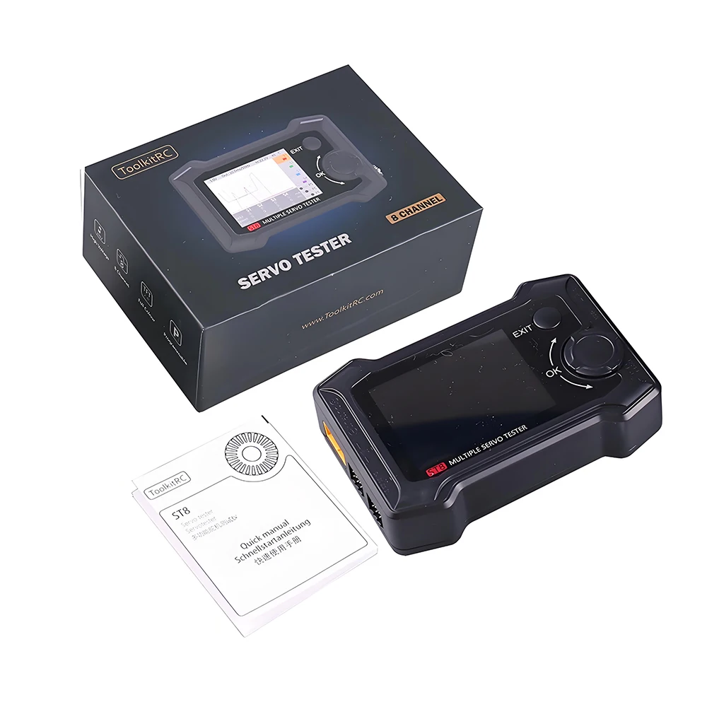 ToolkitRC ST8 7-28V 100W 10A 8 Channel 8CH Servo Tester 2.4'' TFT PWM/PPM/SBUS Signal For RC Servo
ToolkitRC ST8 7-28V 100W 10A 8 Channel 8CH Servo Tester 2.4'' TFT PWM/PPM/SBUS Signal For RC Servo
