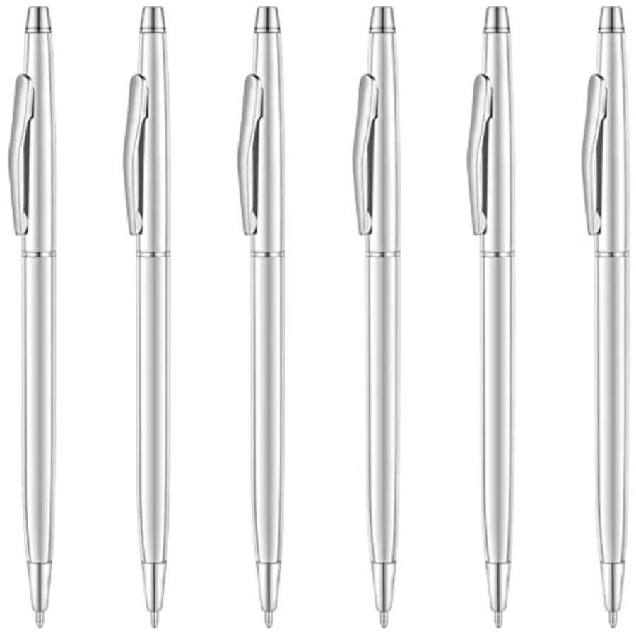 6 Pcs Slim Mental Ballpoint Pens Medium Point mm - Black ink, Nice Gift for Business Office Students Teachers Wedding
6 Pcs Slim Mental Ballpoint Pens Medium Point mm - Black ink, Nice Gift for Business Office Students Teachers Wedding