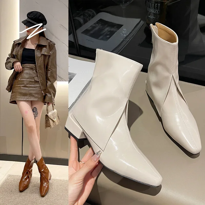2024 New Fashion Skinny Boots Korean Design Fashion Boots Pointed Toe Thick Heel Low Heel Women's Back Zipper Boots
2024 New Fashion Skinny Boots Korean Design Fashion Boots Pointed Toe Thick Heel Low Heel Women's Back Zipper Boots