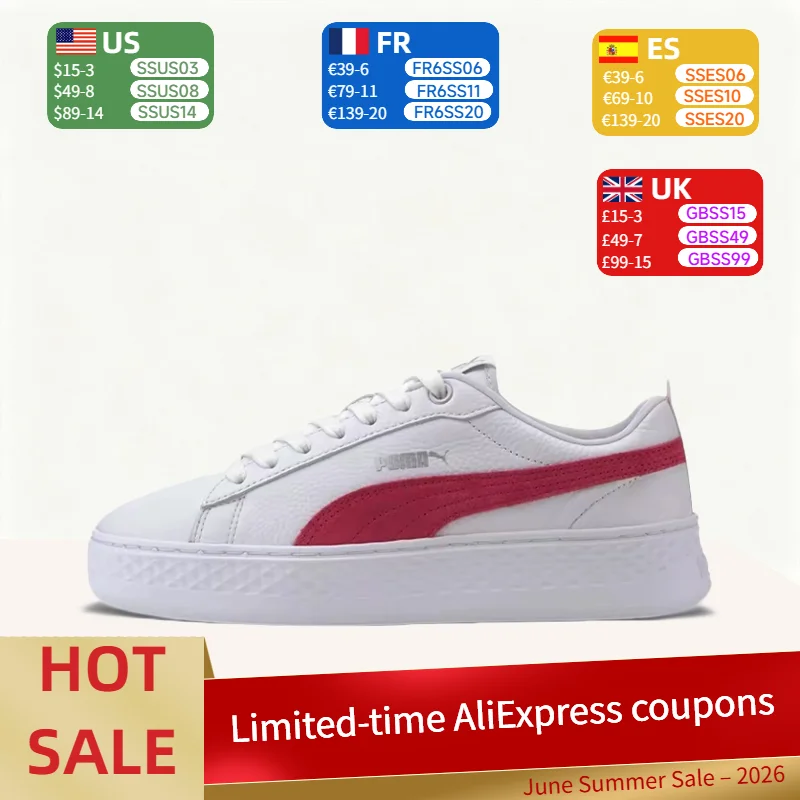 Puma Smash Platform: Stylish, Minimalist, Versatile, Casual, Everyday Low-Top Sneakers for Women – White and Red 366487-20
Puma Smash Platform: Stylish, Minimalist, Versatile, Casual, Everyday Low-Top Sneakers for Women – White and Red 366487-20