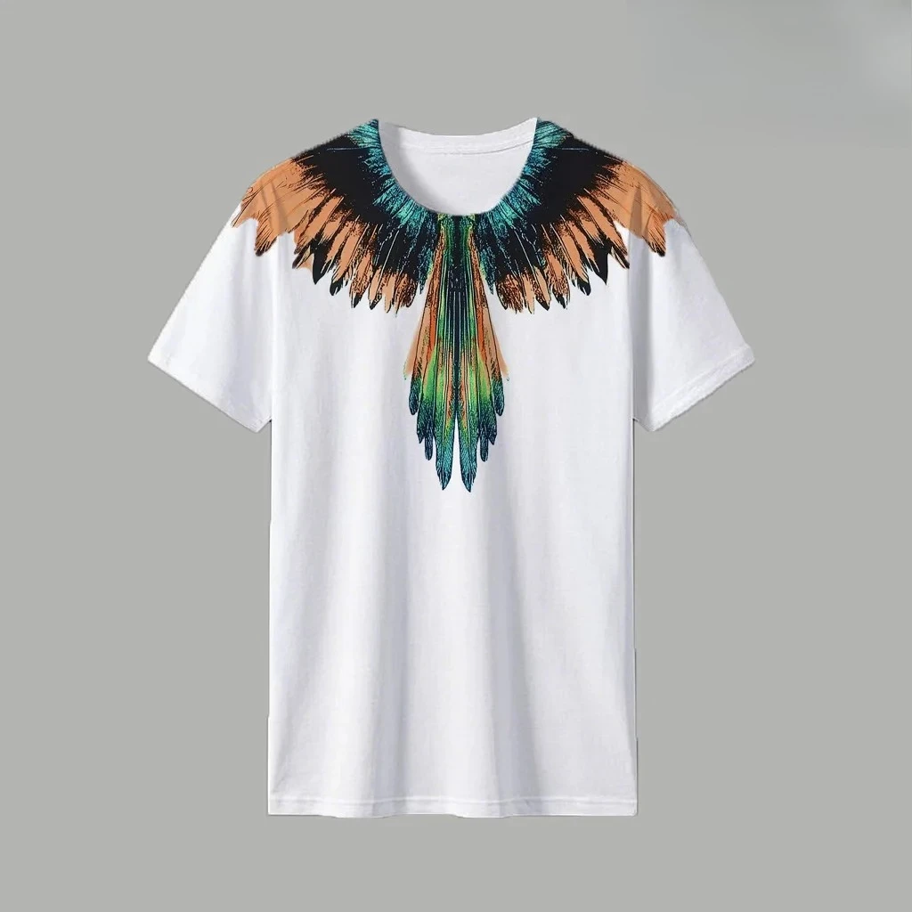 American-style gradient wing T-shirt for couples men and women with 3D printing on the short sleeves matching family outfits
American-style gradient wing T-shirt for couples men and women with 3D printing on the short sleeves matching family outfits