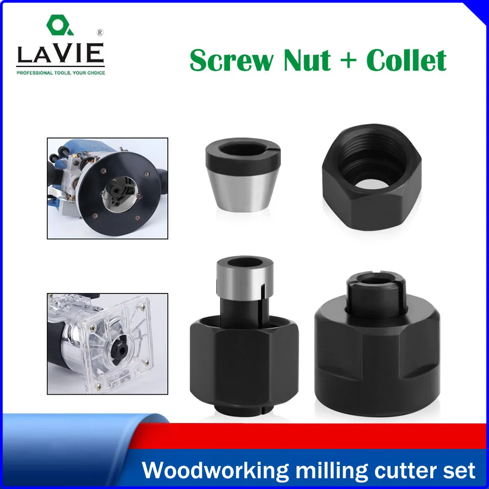 LAVIE 1/4" Trimmer M14 Integrated Nut Adapter, Woodworking Router Bit Accessories, Collet and Lock Nut
LAVIE 1/4" Trimmer M14 Integrated Nut Adapter, Woodworking Router Bit Accessories, Collet and Lock Nut