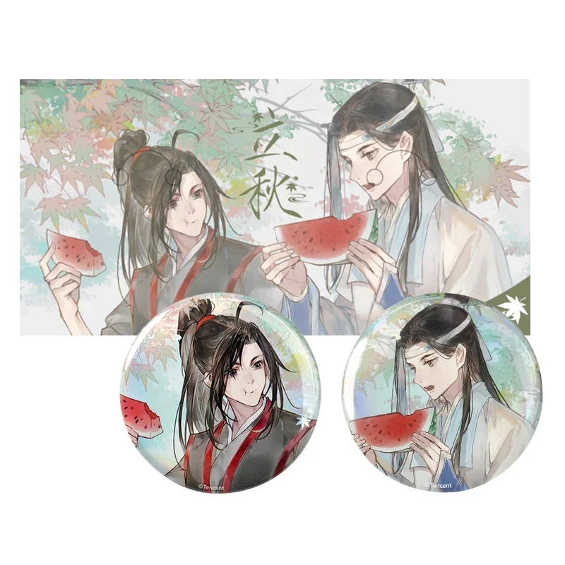75MM Anime Grandmaster of Demonic Cultivation WeiWuXian LanWangJi Cosplay Tinplate Laser Round Double Flash Badge Xmas Gift
75MM Anime Grandmaster of Demonic Cultivation WeiWuXian LanWangJi Cosplay Tinplate Laser Round Double Flash Badge Xmas Gift