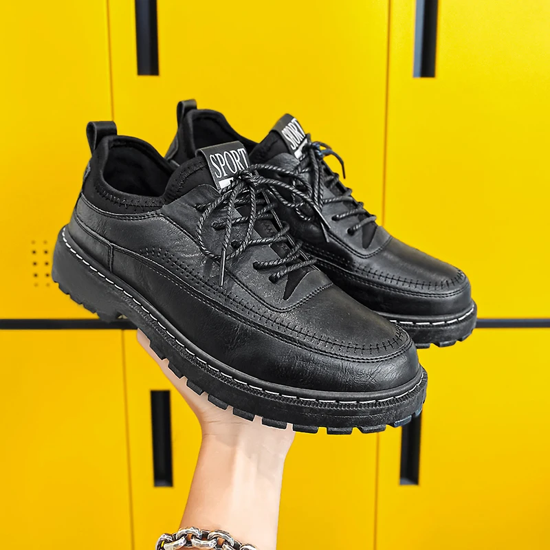 Fashion Black Leather Shoes For Men Comfortable Breathable Men's Casual Shoes Lace-up Office Shoes Man Non-slip Driving Shoes
Fashion Black Leather Shoes For Men Comfortable Breathable Men's Casual Shoes Lace-up Office Shoes Man Non-slip Driving Shoes