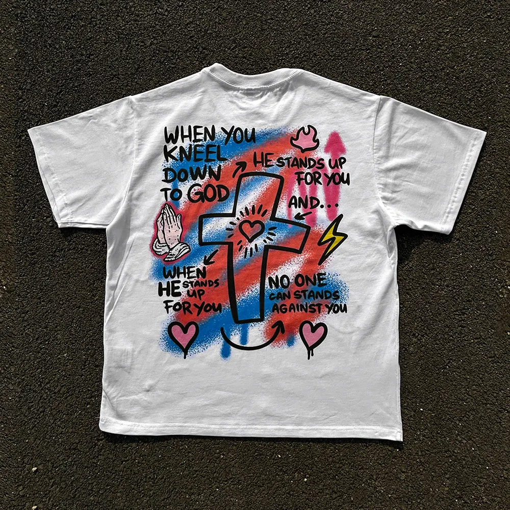 Heavyweight 260G Color Pray Paint Loose Unisex Short Sleeve T-Shirt by Wang Youbing Studio Fashionable Casual Wear
Heavyweight 260G Color Pray Paint Loose Unisex Short Sleeve T-Shirt by Wang Youbing Studio Fashionable Casual Wear