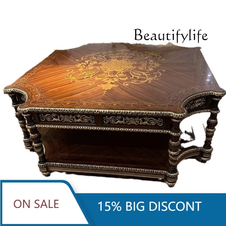 Европейский журнальный столик из массива дерева с резьбой в виде цветов, в стиле французского дворца, роскошный, для гостиной, дизайнерский, высококачественный X
Европейский журнальный столик из массива дерева с резьбой в виде цветов, в стиле французского дворца, роскошный, для гостиной, дизайнерский, высококачественный X