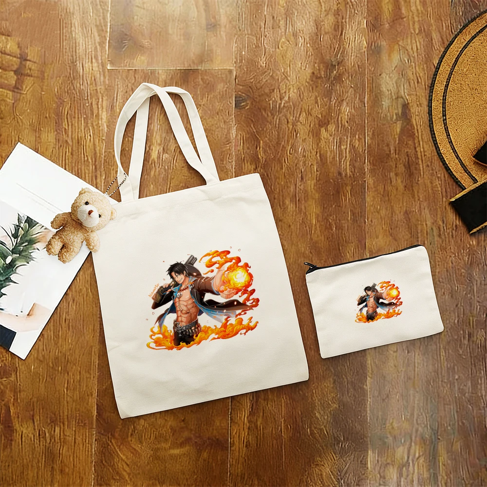 3 Piece Canvas Tote Bag Set with Matching Coin Purse and Mini Pouch Portgas D. Ace Fire Fist Print
3 Piece Canvas Tote Bag Set with Matching Coin Purse and Mini Pouch Portgas D. Ace Fire Fist Print