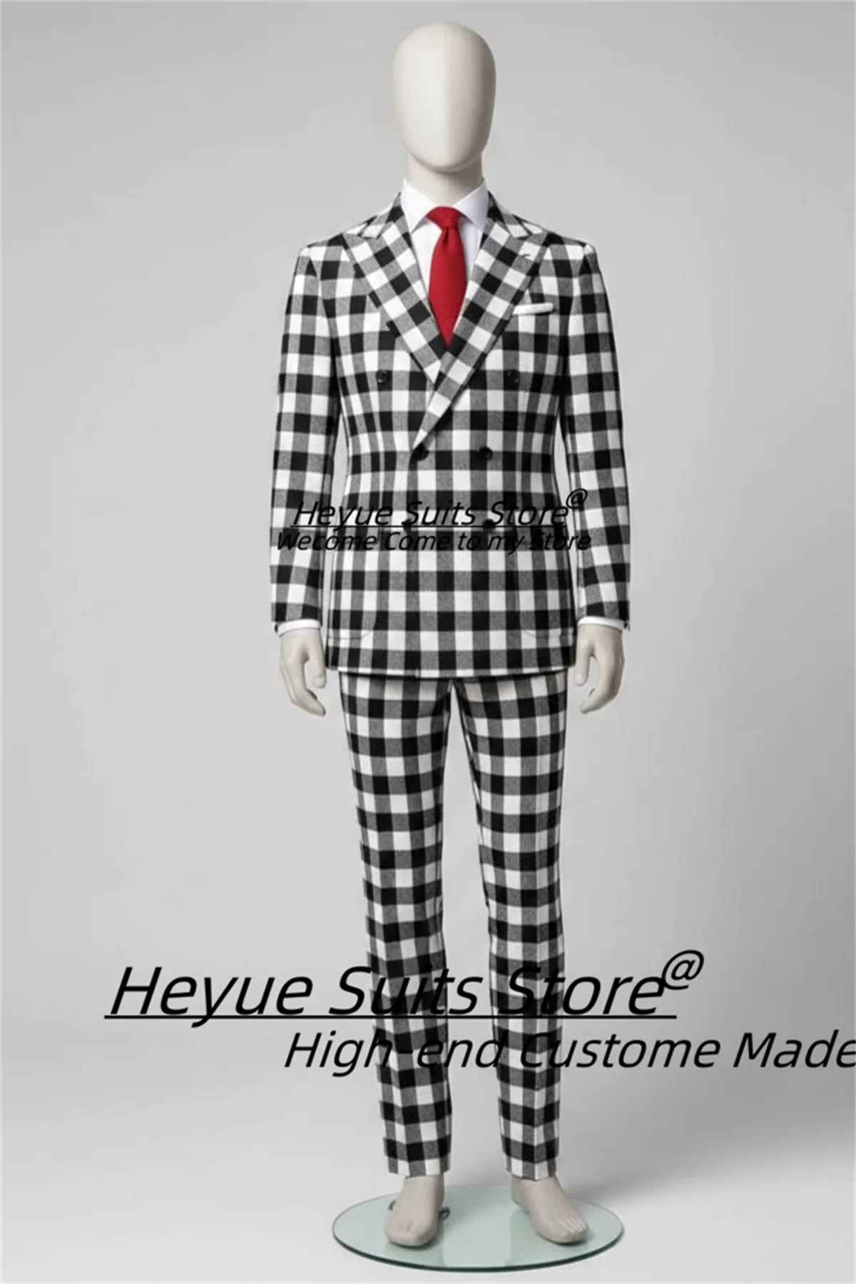 Handsome Plaid Men Suits Customized Slim Fit Double Breasted Groom Wedding Tuxedos 2 Pieces Sets Male Formal Blazers Ropa Hombre
Handsome Plaid Men Suits Customized Slim Fit Double Breasted Groom Wedding Tuxedos 2 Pieces Sets Male Formal Blazers Ropa Hombre
