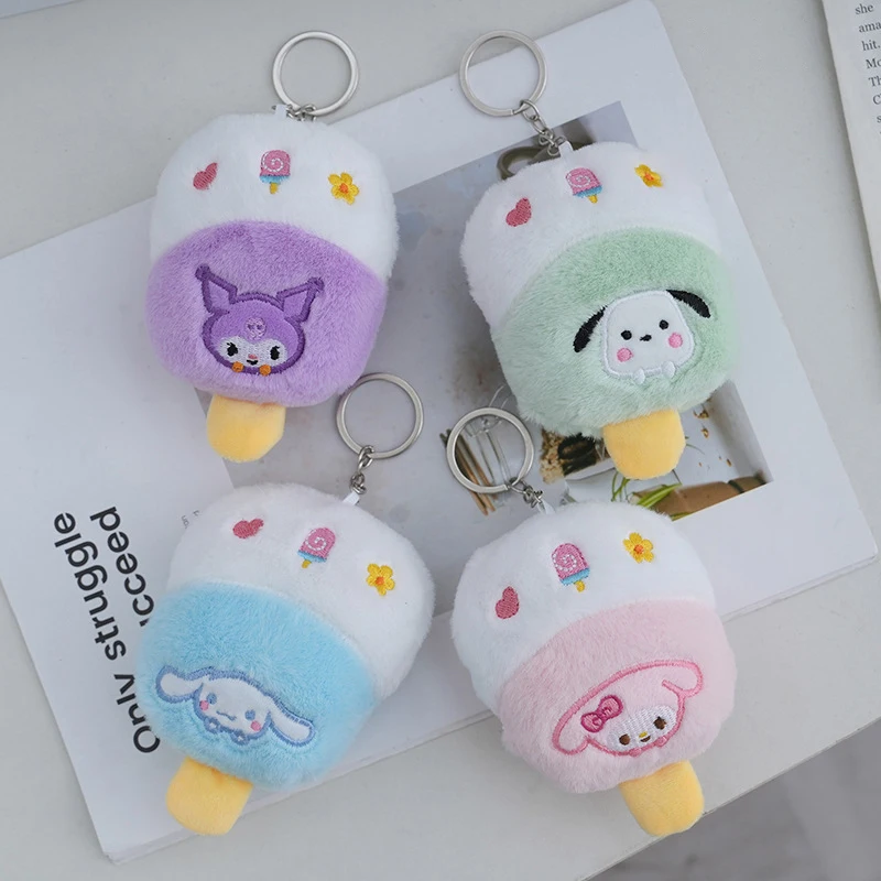 Плюшевая игрушка в виде мороженого Sanrio, мультяшная кукла Kuromi Melody полакко, мягкая набивная кукла, брелок для ключей от машины, украшение для рюкзака или сумки
Плюшевая игрушка в виде мороженого Sanrio, мультяшная кукла Kuromi Melody полакко, мягкая набивная кукла, брелок для ключей от машины, украшение для рюкзака или сумки