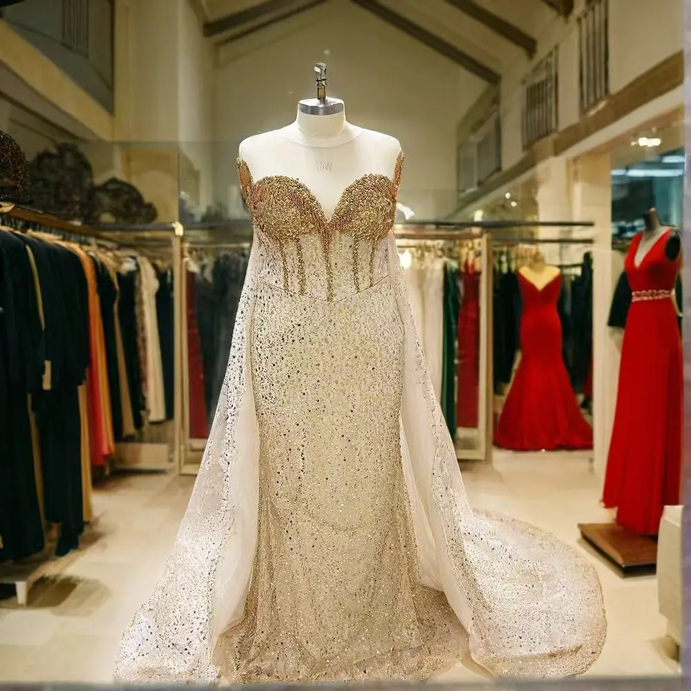 Exquisite Sequined Evening Dresses Luxury O-Neck Long Sleeve Chapel Train Formal Occasion Prom Dress Elegant Women Gowns
Exquisite Sequined Evening Dresses Luxury O-Neck Long Sleeve Chapel Train Formal Occasion Prom Dress Elegant Women Gowns