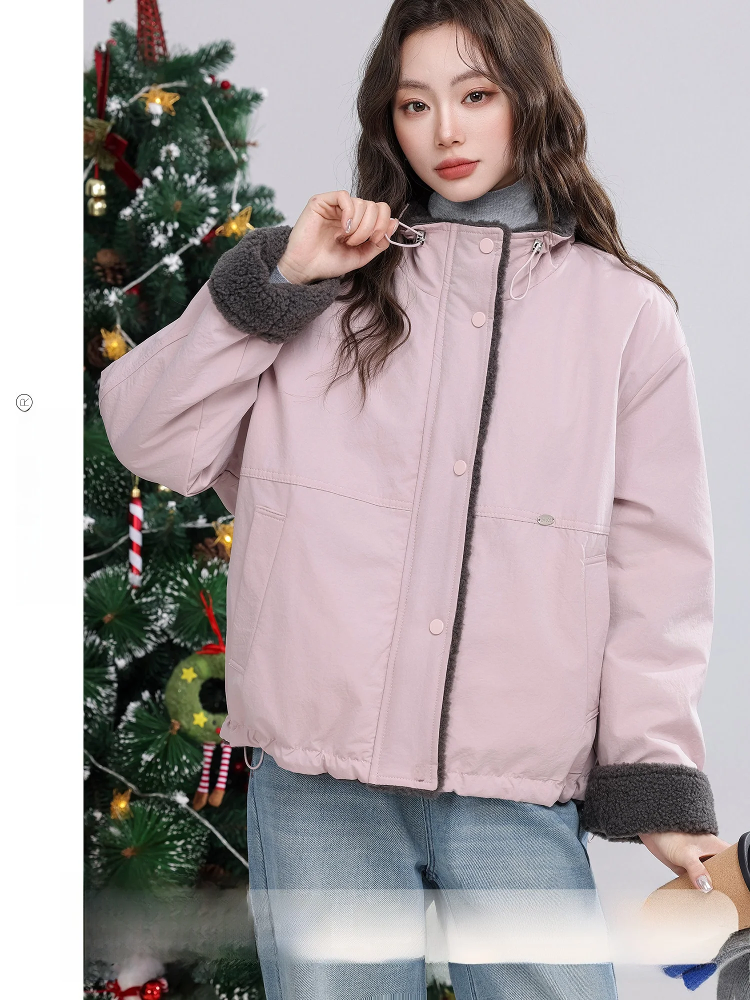 Faionable Fce Lined Stand Collar Jaet Pink Purple Women's Coat Vintage Sle Warm Winter Outerwear Casual Long Sve
Faionable Fce Lined Stand Collar Jaet Pink Purple Women's Coat Vintage Sle Warm Winter Outerwear Casual Long Sve