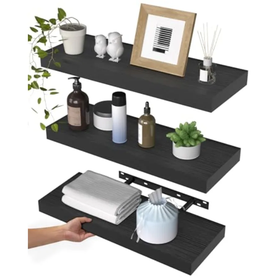 Floating Shelves for Wall, 3 Tier Bathroom Storage Shelf Over Toilet, for Bedroom Bookshelf, Living Room Decor, Kitchen, Nurser
Floating Shelves for Wall, 3 Tier Bathroom Storage Shelf Over Toilet, for Bedroom Bookshelf, Living Room Decor, Kitchen, Nurser