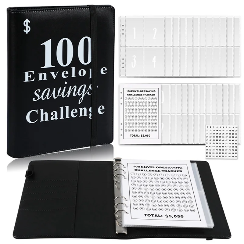 ABTO-100 Envelope Money Saving Challenge Binder, Reusable A5 Money Budget Binder Challenges Book
ABTO-100 Envelope Money Saving Challenge Binder, Reusable A5 Money Budget Binder Challenges Book