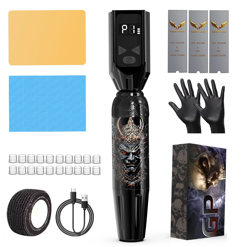 Wireless Tattoo Pen Kit - Rotary Tattoo Machine with LED Display, Practice Skin, Gloves & Supplies for Beginners Artists
Wireless Tattoo Pen Kit - Rotary Tattoo Machine with LED Display, Practice Skin, Gloves & Supplies for Beginners Artists