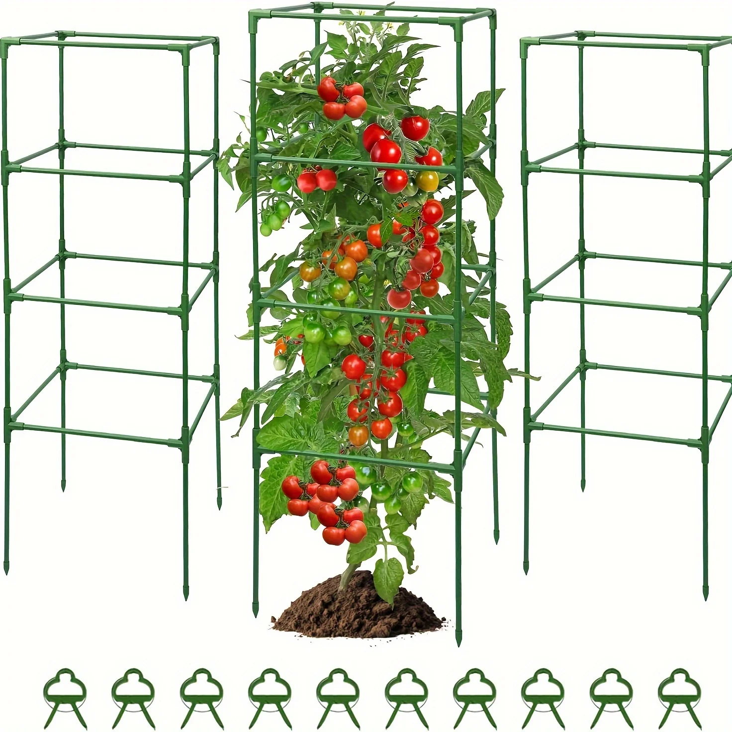 Tomato Cage, 3-Pack 53-Inch Garden Trellises, Multi-Functional Assembled Plant Climbing Frame for Flowers, Vegetables, Vines
Tomato Cage, 3-Pack 53-Inch Garden Trellises, Multi-Functional Assembled Plant Climbing Frame for Flowers, Vegetables, Vines