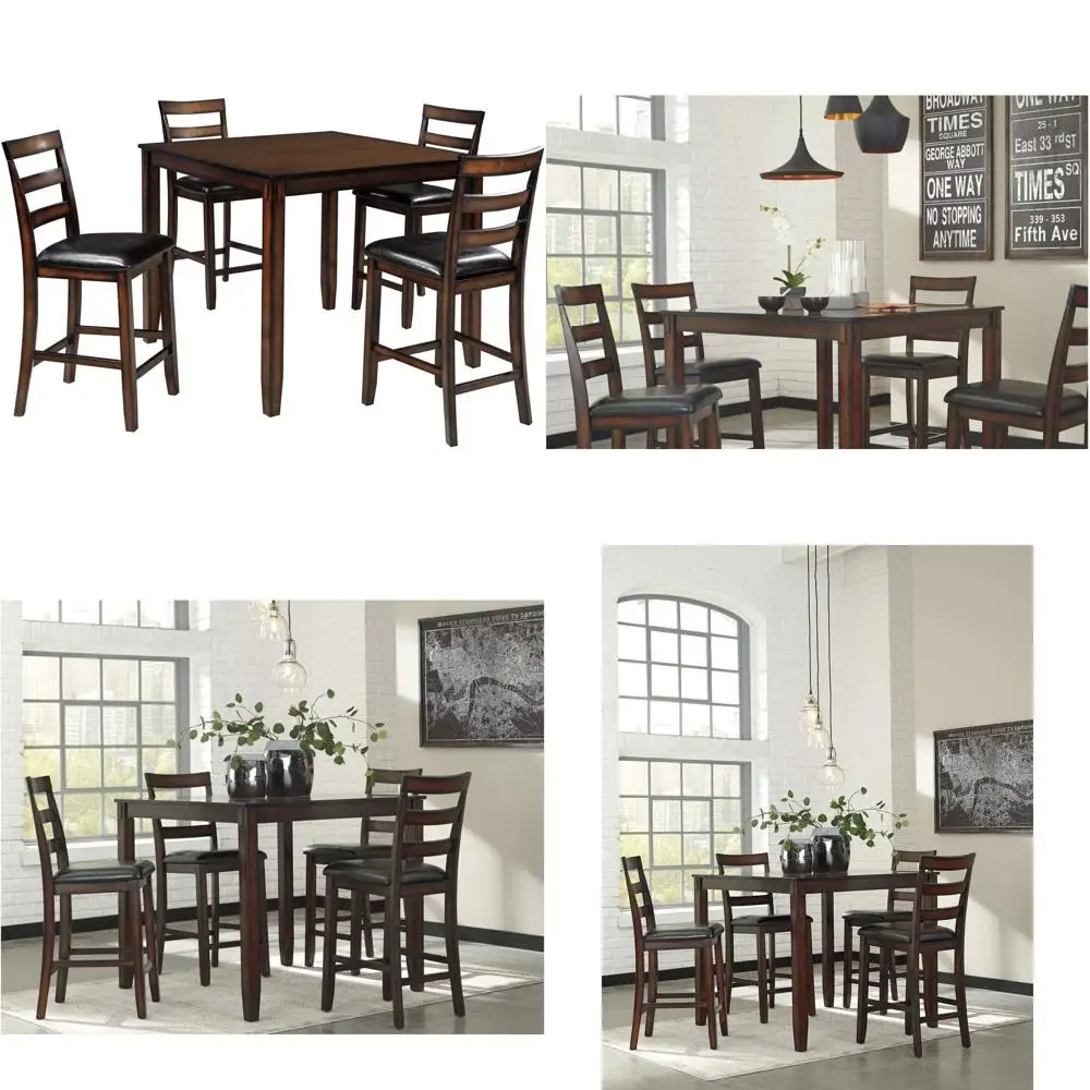 Комплект для столовой из 5 предметов коричневого цвета: стол и 4 барных стула
Комплект для столовой из 5 предметов коричневого цвета: стол и 4 барных стула