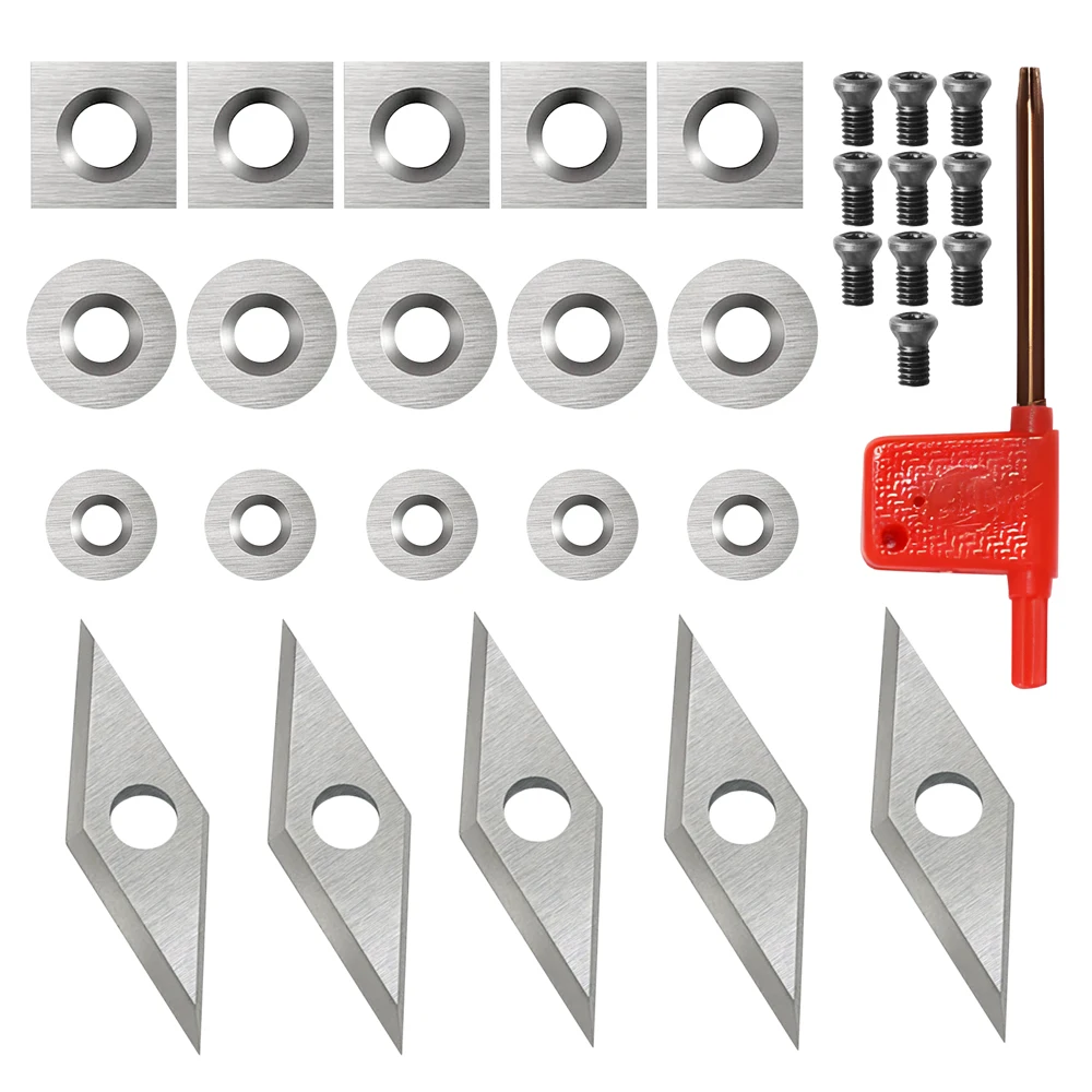 20Pcs Carbide Insert Woodworking Cutter Silver For Wood Lathe Turning Finisher Hollow Tool Rhombus Round Square Insert Blade
20Pcs Carbide Insert Woodworking Cutter Silver For Wood Lathe Turning Finisher Hollow Tool Rhombus Round Square Insert Blade