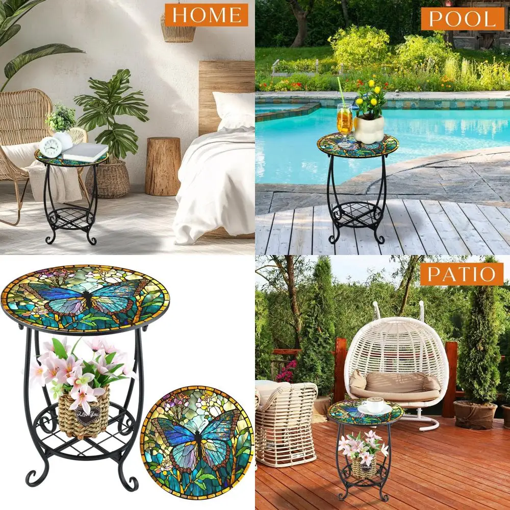 Compact Round Mosaic Patio Side Table, 14, for Indoor/Outdoor Use: Perfect for Plants, Coffee, Tea, Living Room, Bedroom, and Ga
Compact Round Mosaic Patio Side Table, 14, for Indoor/Outdoor Use: Perfect for Plants, Coffee, Tea, Living Room, Bedroom, and Ga