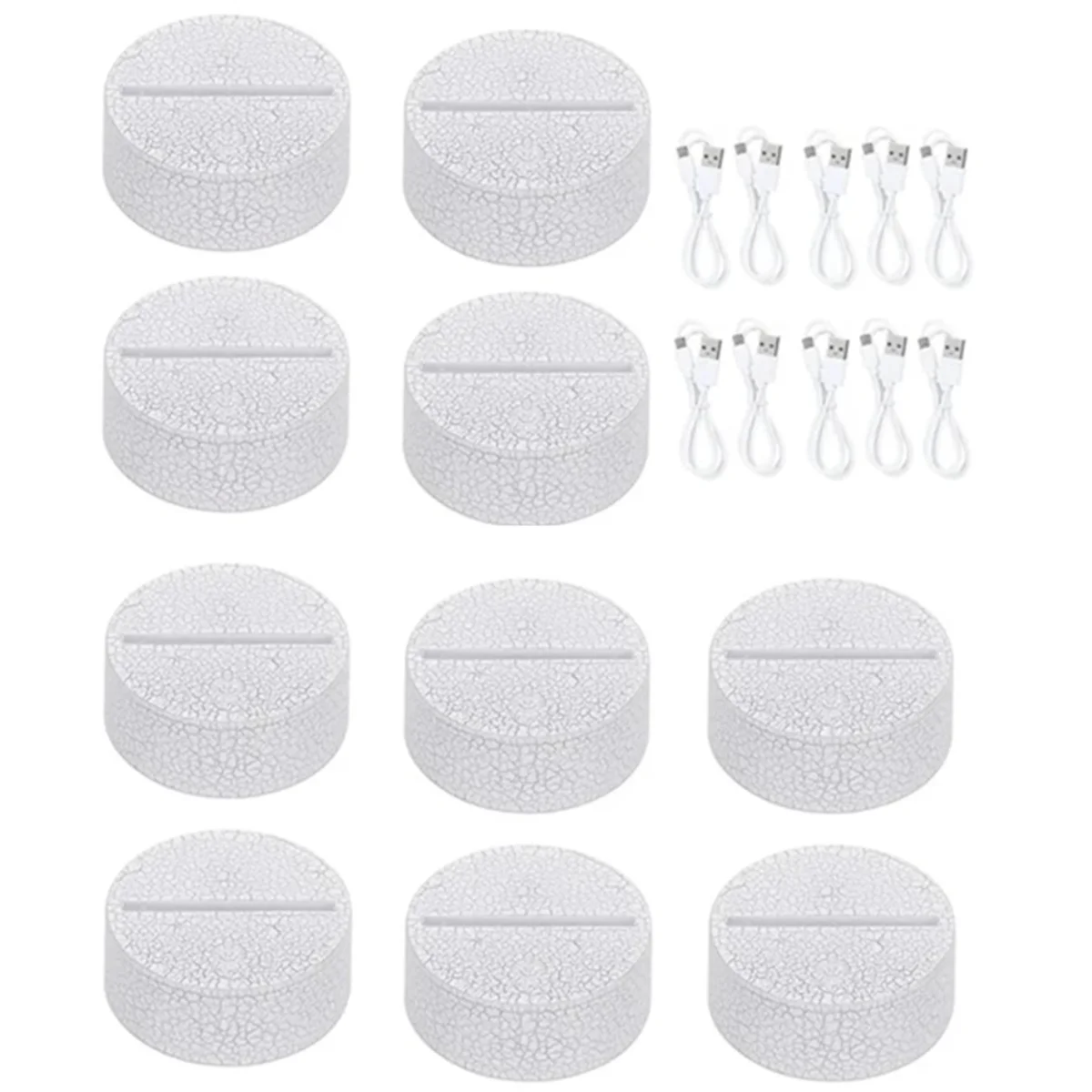 10pcs Acrylic 3D LED Lamp Base Table Night Light Base 7 Color Adjust ABS Battery or USB Operated Lighting Accessories
10pcs Acrylic 3D LED Lamp Base Table Night Light Base 7 Color Adjust ABS Battery or USB Operated Lighting Accessories