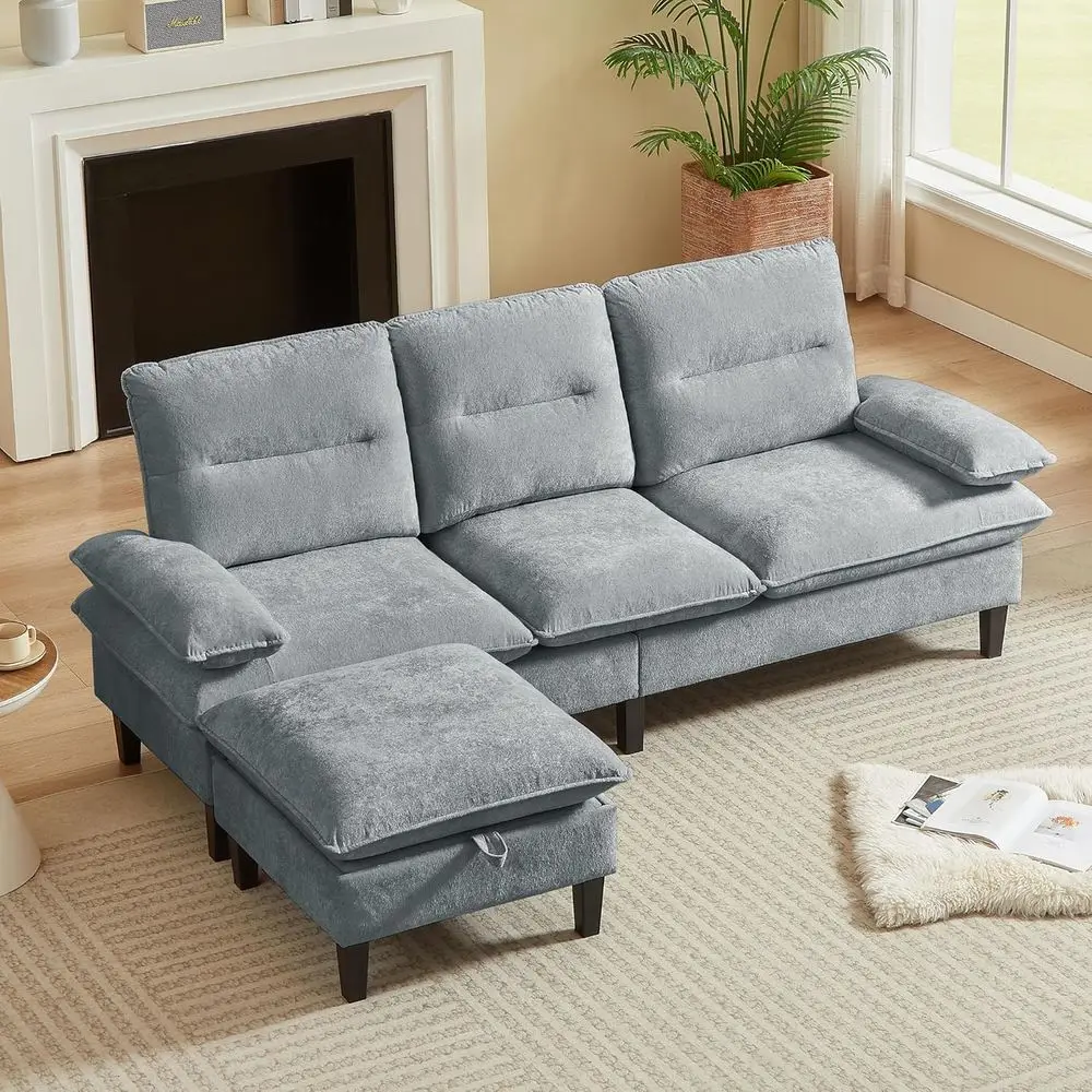 3 Seater Chenille Sofa with Large Ottoman, Removable Washable Cushions, Ideal for Living Room, Bedroom, or Office (Light Grey)
3 Seater Chenille Sofa with Large Ottoman, Removable Washable Cushions, Ideal for Living Room, Bedroom, or Office (Light Grey)