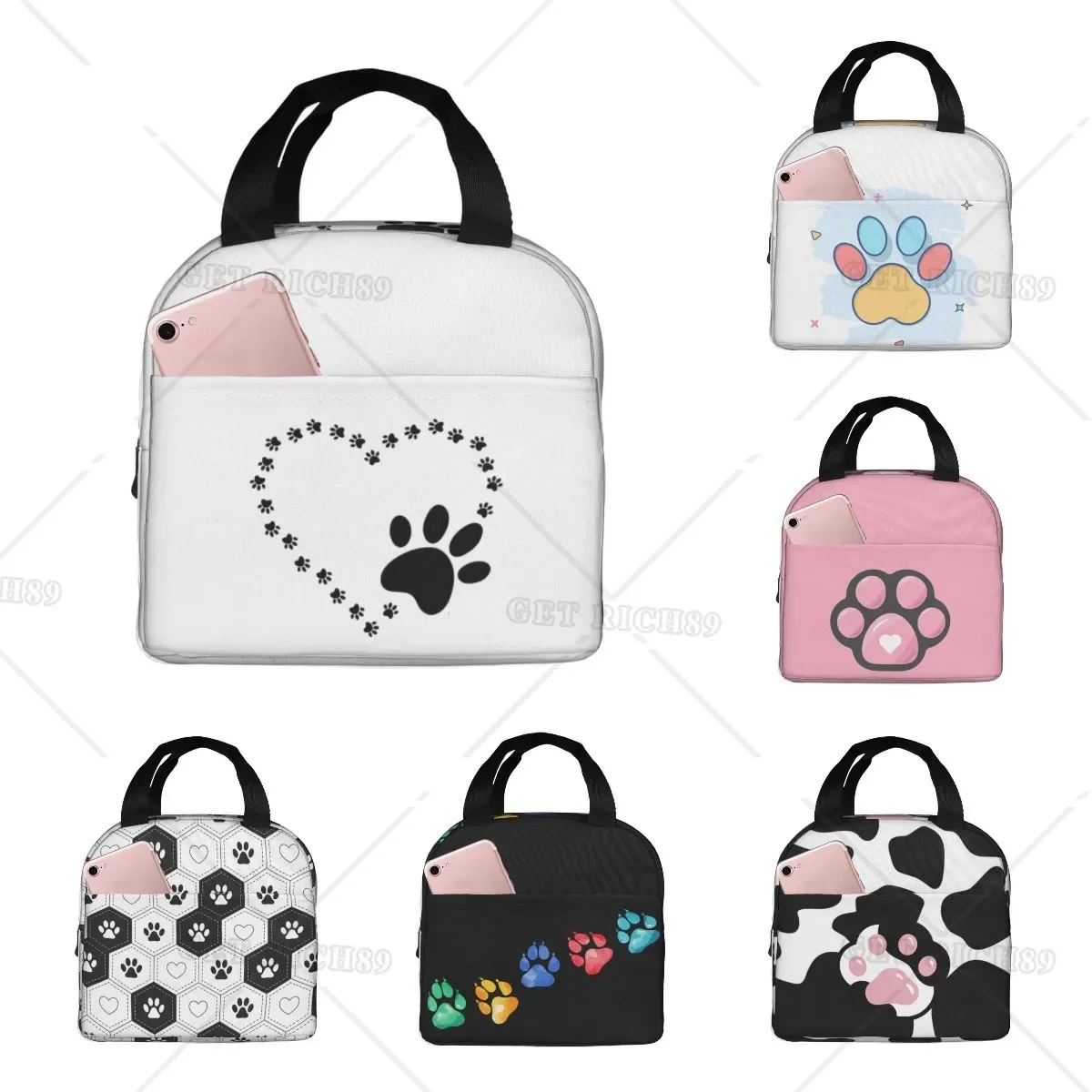 Cute Paw Heart Lunch Bag for Women Men Cute Animal Paw Insulated Lunch Box Container with Frond Pocket for Work Picnic Travel
Cute Paw Heart Lunch Bag for Women Men Cute Animal Paw Insulated Lunch Box Container with Frond Pocket for Work Picnic Travel