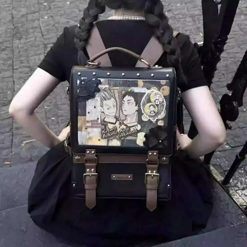 Women Ita Backpack Transparent Y2K Punk Style DIY Badge Display Large Capacity Harajuku Lolita School Travel Backpack
Women Ita Backpack Transparent Y2K Punk Style DIY Badge Display Large Capacity Harajuku Lolita School Travel Backpack