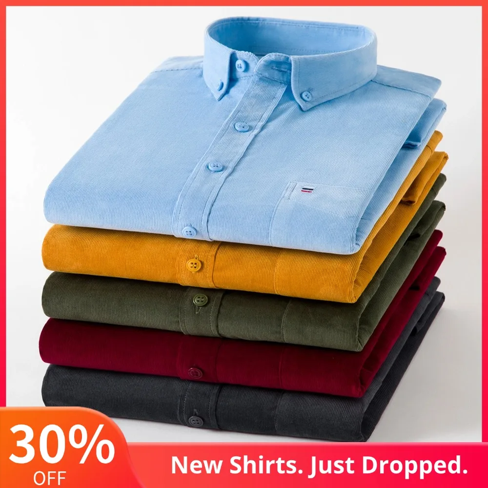 Men's 100% Cotton Corduroy Button-Down Shirt with Pocket, Soft Comfortable Fall Spring Solid Casual Versatile Menswear Clothing
Men's 100% Cotton Corduroy Button-Down Shirt with Pocket, Soft Comfortable Fall Spring Solid Casual Versatile Menswear Clothing