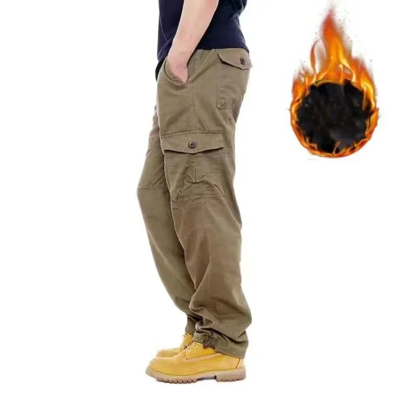 Winter Thick Fleece Casual Pants Men Cotton Hunting Tactical Baggy Cargo Pants Double Layer Warm Thermal Straight Long Trousers
Winter Thick Fleece Casual Pants Men Cotton Hunting Tactical Baggy Cargo Pants Double Layer Warm Thermal Straight Long Trousers