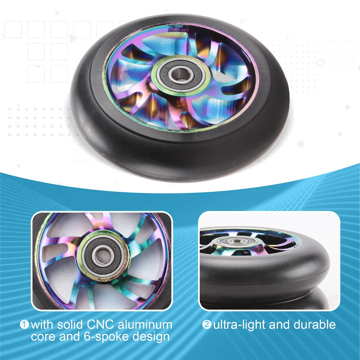 MSOR 2 Pcs 100Mm Scooter Replacement Wheels with Bearing Stunt Scooter Pu Wheels for Rocking Cars, Extreme Cars, Scooters
MSOR 2 Pcs 100Mm Scooter Replacement Wheels with Bearing Stunt Scooter Pu Wheels for Rocking Cars, Extreme Cars, Scooters