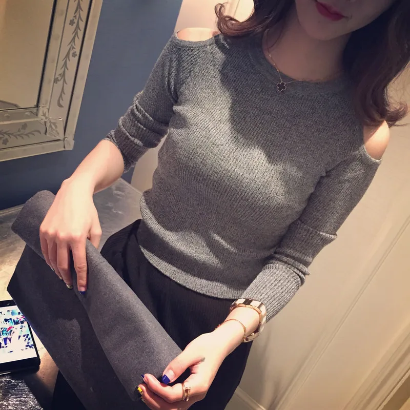 Autumn Winter Women's Sweater Knitted Skinny Pullover Sweater Off Shoulder Long Sleeves Tops Casual Female Clothes
Autumn Winter Women's Sweater Knitted Skinny Pullover Sweater Off Shoulder Long Sleeves Tops Casual Female Clothes